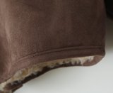 Women retro reversible lamb wool warm jacket