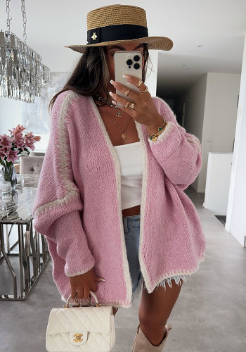 Women Nordic knitting Solid sweater jacket