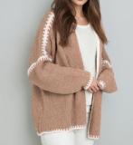 Women Nordic knitting Solid sweater jacket