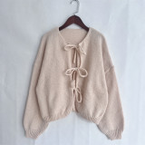 Women Round Neck lace knitting cardigan jacket