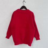 Christmas and New Year Women flocked Christmas tree red sweater