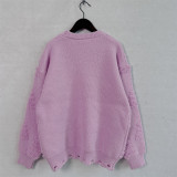 Christmas Women Solid Pearl Flocking New Year Sweater