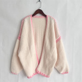 Women Nordic knitting Solid sweater jacket