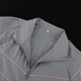 Women sports autumn long-sleeved jacket and shorts Two Piece Set