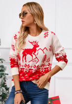 Christmas Plus Size Women Christmas tree Round Neck red sweater