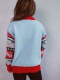 Christmas Women Santa Claus Embroidery Gold Thread Sweater Sweater