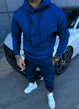 Men's Sports Casual Solid Hoodies and PantTwo Piece Set