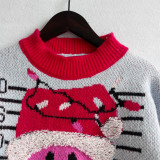 Christmas Women Santa Claus Embroidery Gold Thread Sweater Sweater