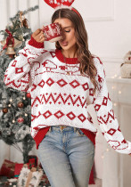 Autumn Winter Knitting Shirt Long Sleeve Round Neck Christmas Sweater