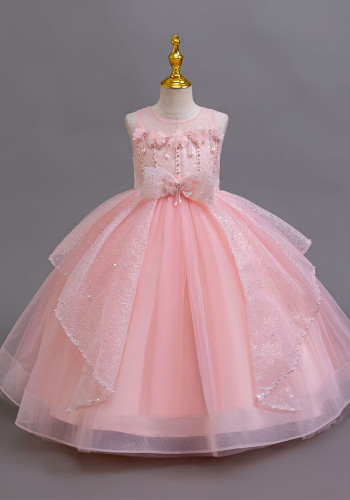 Kids Sequined Evening Dress Flower Girls Puffy Wedding Dress Princess Dress