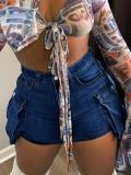 Women's Fashion Tight Fitting Cargo Pocket Sexy Slim Short Skirt
