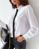 Women white long sleeve shirt