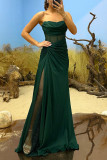 Women party satin Casual Patchwork dress