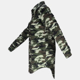 Women camouflage irregular turndown collar dress