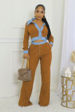 Women Sexy Single-Breasted Top and Pants Two-Piece Set
