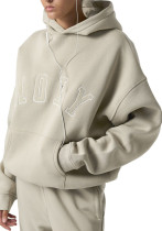 Women Spring Casual Embroidered Holy Letter Print Hoodies Women Spring Casual Embroidered Holy Letter Print Hoodies