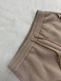 Women Patchwork Zipper Straight Bell Bottom Pants