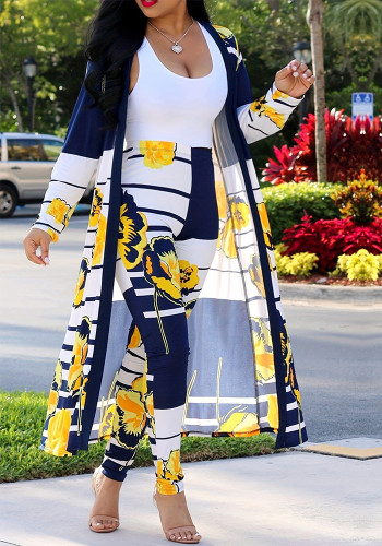 Plus size Women printed casual two-piece set