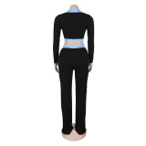 Women Sexy Single-Breasted Top and Pants Two-Piece Set