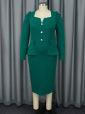 Women Fall/Winter Square Neck Formal Party Dress