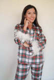 Christmas Women Plaid Print Pajama Set