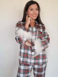 Christmas Women Plaid Print Pajama Set