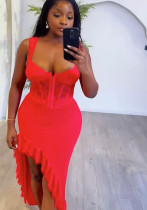 Women Sexy Suspender Vest Sexy Irregular and Skirt Two-Piece Set Women Sexy Suspender Vest Sexy Irregular and Skirt Two-Piece Set