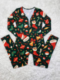 Christmas Women casual printed long sleeve jumpsuit