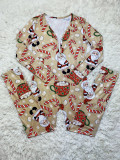 Christmas Women casual printed long sleeve jumpsuit