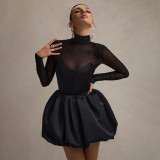 Women Bubble Mesh Sexy Dress