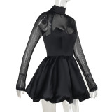 Women Bubble Mesh Sexy Dress