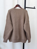 Autumn And Winter Denim Pocket Knitting Cardigan Loose Chic Wool Coat