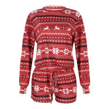 Women's Printing Long-Sleeved Loose Christmas Home Suit