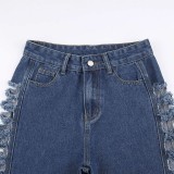 Women's Sexy Trendy Micro-Stretch Tight Fitting Ripped Denim Pants