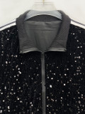 Sequins Plus Size Casual Two Piece Tracksuit