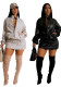 Women autumn and winter solid long sleeve Pu Leather casual stand collar skirt two-piece suit