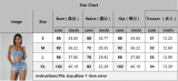 Women pearl diamond chain Denim Suspender vest shorts two-piece set