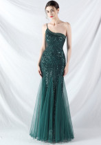 Plus Size Women Sequined Formal Party Maxi Evening Dress