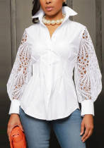 Lace Patchwork Long-Sleeved Shirt Lace Patchwork Long-Sleeved Shirt