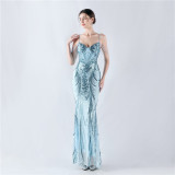 Plus Size Women Sequined Formal Party Maxi Evening Dress