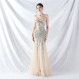 Plus Size Women Sequined Formal Party Maxi Evening Dress