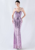 Plus Size Women Sequined Formal Party Maxi Evening Dress