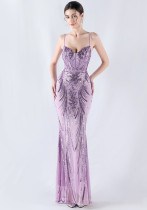 Plus Size Women Sequined Formal Party Maxi Evening Dress