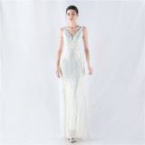 Plus Size Women Sequined Formal Party Maxi Evening Dress