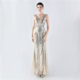Plus Size Women Sequined Formal Party Maxi Evening Dress