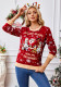 Red Women Autumn Winter Snowflake Christmas Pullover Sweater