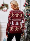 Jacquard Long-Sleeved Pullover Casual Top Christmas Sweater