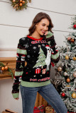 Women Autumn Winter Jacquard Loose Pullover Christmas Sweater