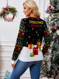 Elk Jacquard Christmas Outfit Autumn Winter Santa Claus Knitting Sweater