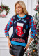 Women Autumn Winter Sequin Embroidery Knitting Christmas Boots Jacquard Sweater